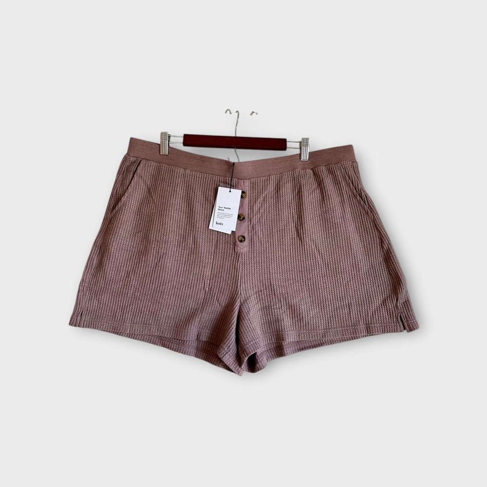 NWT Knix Waffle Knit Lounge Shorts in Soft Brown